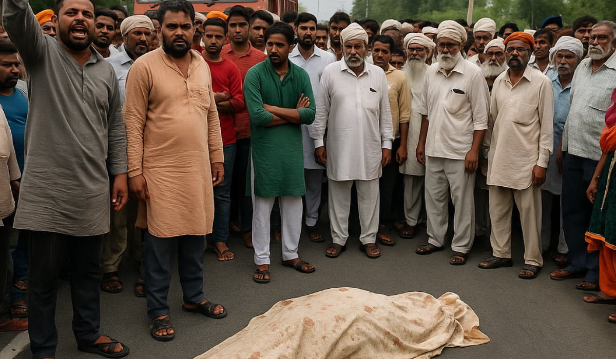 संभल में बुज़ुर्ग महिला की सड़क हादसे में मौत, ग्रामीणों का प्रदर्शन