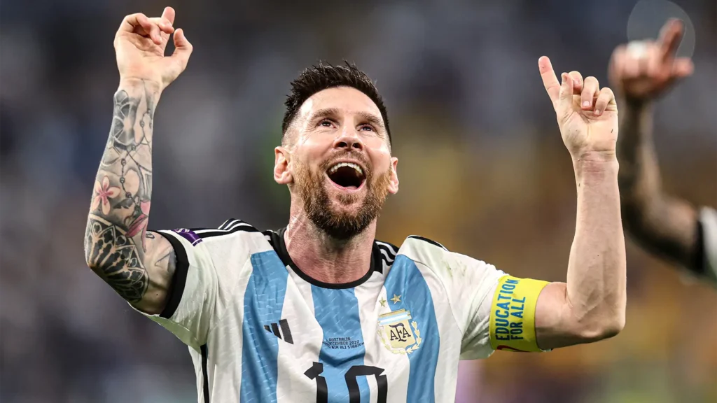 Lionel Messi react Argentina Australia World Cup.png