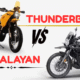 BSA Thunderbolt और Royal Enfield Himalayan 450 – दो नई पीढ़ियों की एडवेंचर बाइक्स, एक रोमांचक मुकाबले में आमने-सामने।