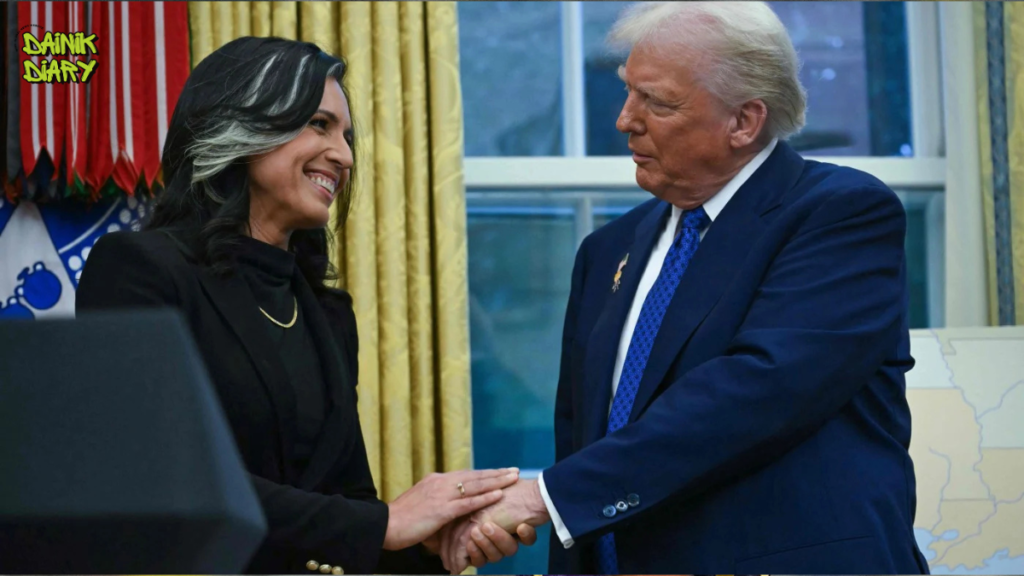 Tulsi Gabbard को हटाया गया या खुद छोड़ा? White House का बड़ा बयान पति की Cancer से जंग ने बदल दी पूरी कहानी 32 Tulsi Gabbard का इस्तीफा — पति की Cancer या White House का दबाव? जानें पूरी सच्चाई | Dainik Diary