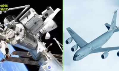 कतर के आसमान में उड़ता KC-135 विमान, जिसने इमरजेंसी सिग्नल देने के बाद संपर्क खो दिया