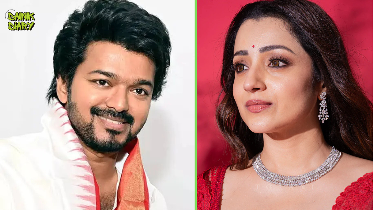 Vijay का नाम सुनकर शरमा गईं Trisha Krishnan — Karuppu Screening का Viral Video | Dainik Diary