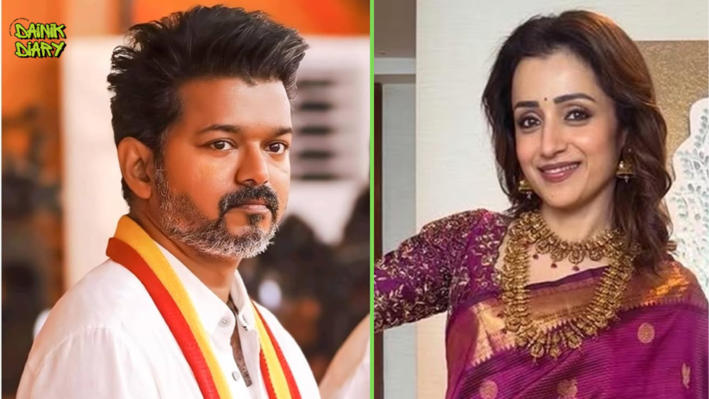 Fan ने Vijay का नाम लिया और Trisha Krishnan हो गईं शरमा-शरमा लाल! Karuppu Screening का वायरल Video देखा क्या? 32 Vijay का नाम सुनकर शरमा गईं Trisha Krishnan — Karuppu Screening का Viral Video | Dainik Diary
