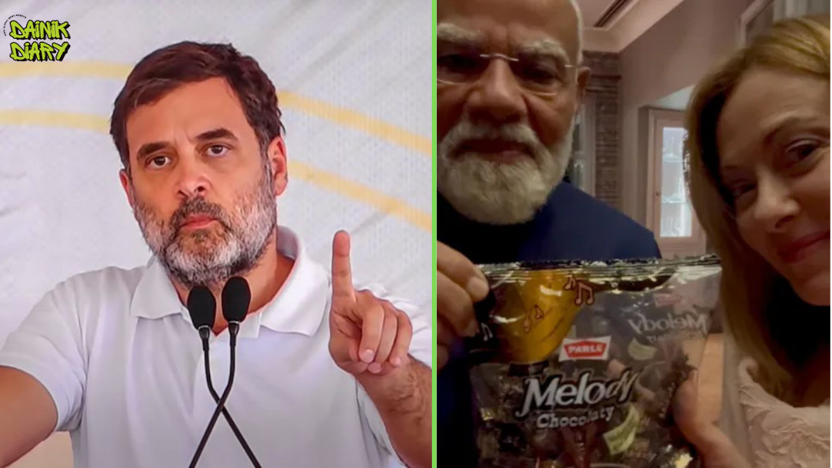 Rahul Gandhi का Modi पर Attack — "Italy में Toffee बाँट रहे, देश में Economic Storm" | Dainik Diary