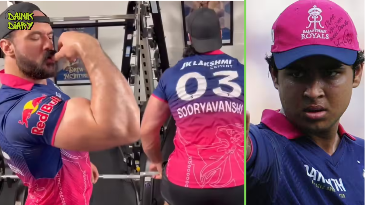 WWE Superstar Drew McIntyre ने पहनी Vaibhav Sooryavanshi की Jersey — "Chosen One" Caption के साथ Video Viral | Dainik Diary